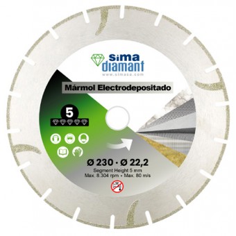 Disque Diamant Coupe à Sec Marbre Électrodeposité 125 mm