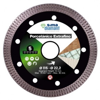 Disque Diamant Coupe à Sec Porcelaine Extrafin 115 mm