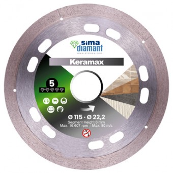 Disque Diamant Coupe à Sec Keramax 125 mm