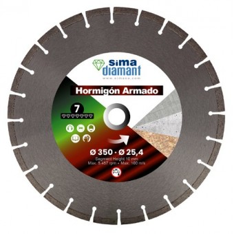 Disque Diamant Coupe Humide Béton Armé 400 mm